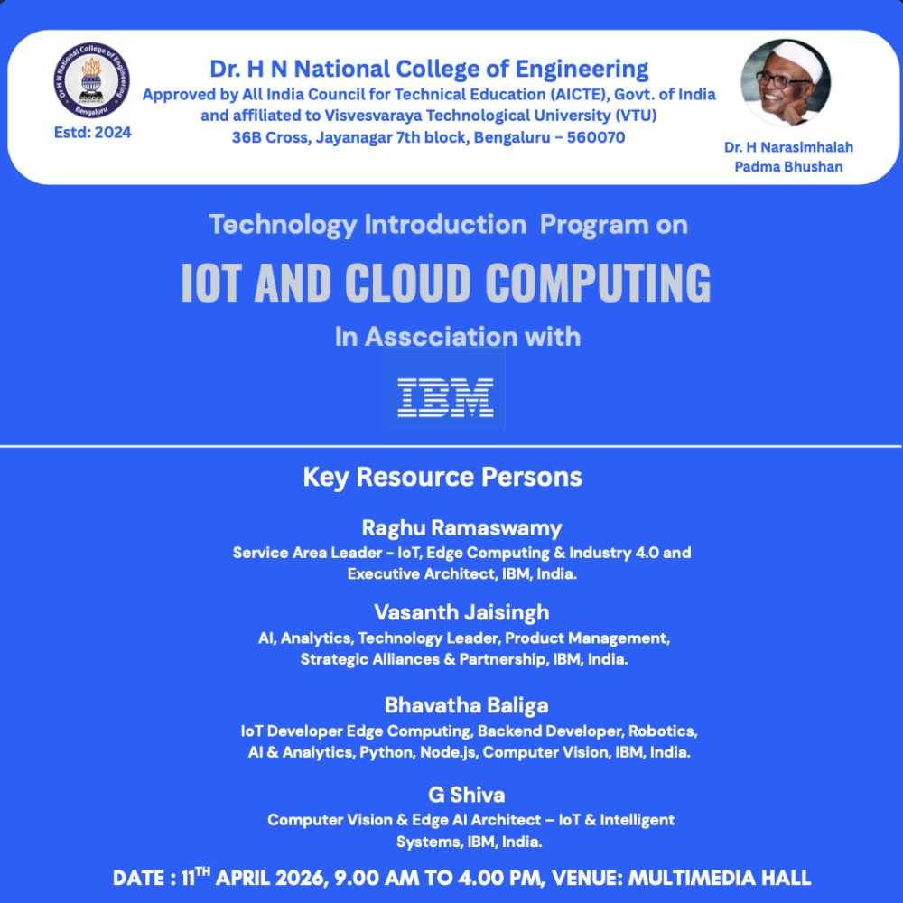 Technology Introduction Program on  - IOT AND CLOUD COMPUTING- 11-04-2026